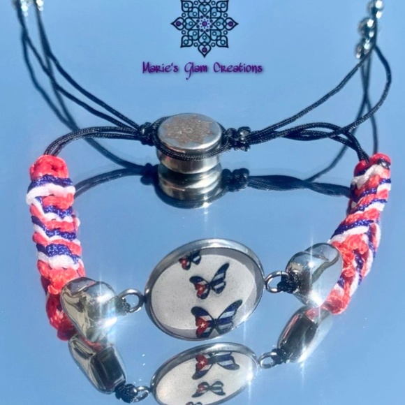 Women Patriot Bracelet-Adjustable Cuban Bracelet-Cuba Flag Colors - Cuban Pride - Picture 5 of 6